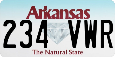 AR license plate 234VWR