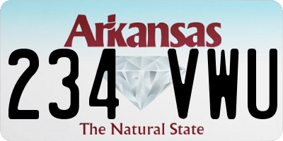 AR license plate 234VWU