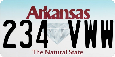 AR license plate 234VWW