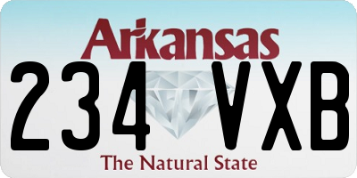 AR license plate 234VXB