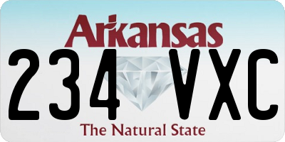 AR license plate 234VXC
