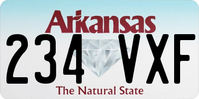 AR license plate 234VXF