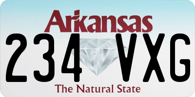 AR license plate 234VXG