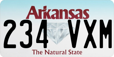 AR license plate 234VXM