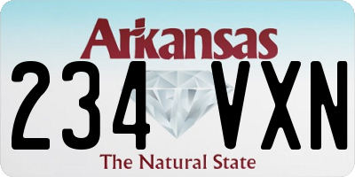 AR license plate 234VXN