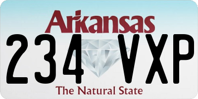 AR license plate 234VXP