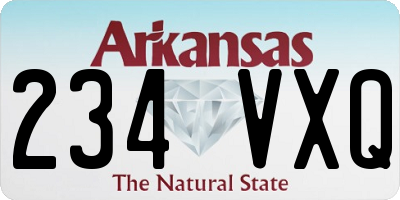AR license plate 234VXQ