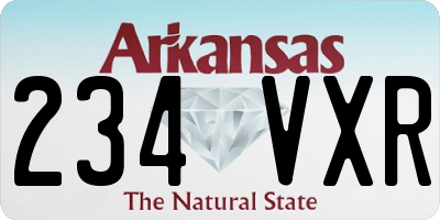 AR license plate 234VXR