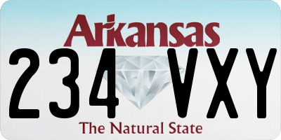 AR license plate 234VXY