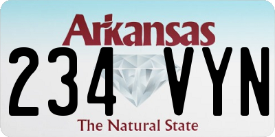AR license plate 234VYN