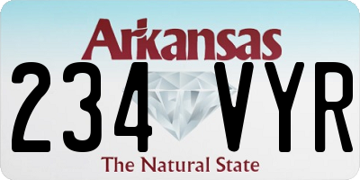 AR license plate 234VYR