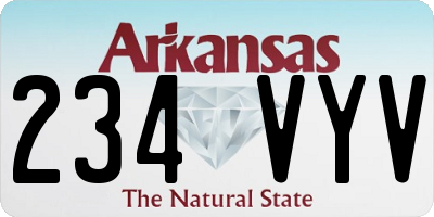 AR license plate 234VYV