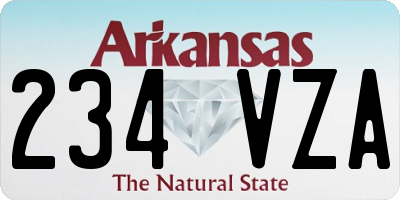 AR license plate 234VZA
