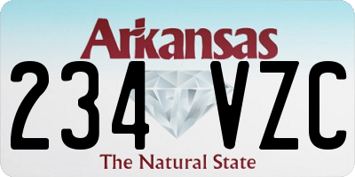 AR license plate 234VZC
