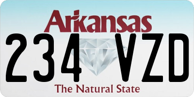 AR license plate 234VZD
