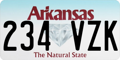 AR license plate 234VZK