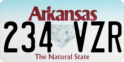 AR license plate 234VZR