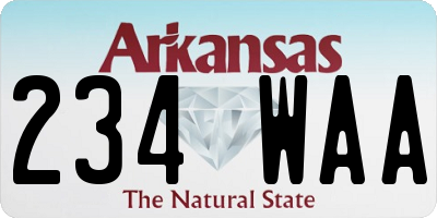AR license plate 234WAA
