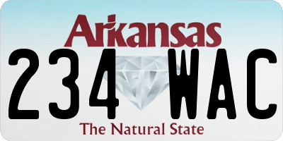 AR license plate 234WAC