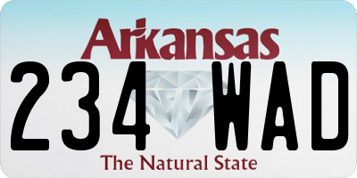 AR license plate 234WAD