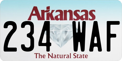 AR license plate 234WAF