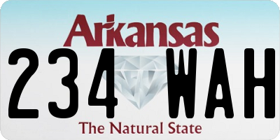 AR license plate 234WAH