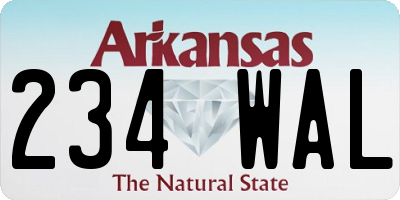 AR license plate 234WAL