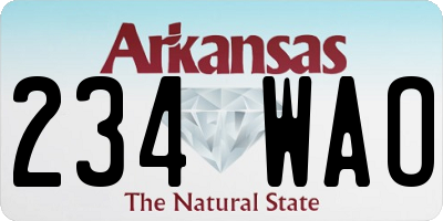 AR license plate 234WAO