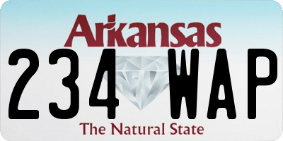 AR license plate 234WAP