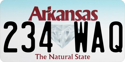 AR license plate 234WAQ