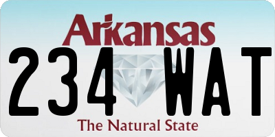 AR license plate 234WAT
