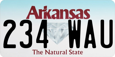 AR license plate 234WAU