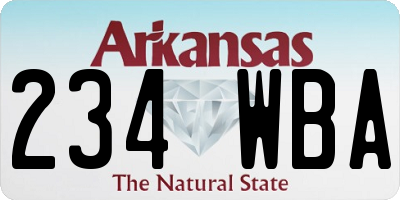 AR license plate 234WBA