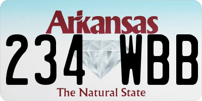 AR license plate 234WBB