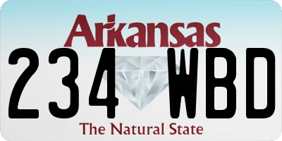 AR license plate 234WBD
