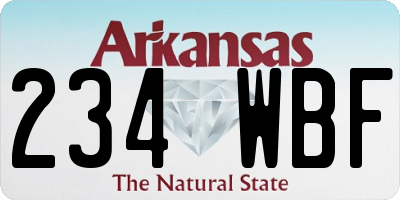AR license plate 234WBF