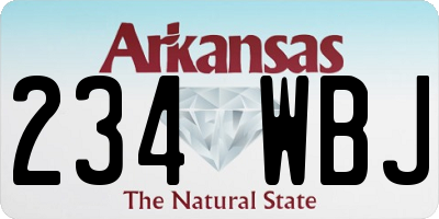 AR license plate 234WBJ