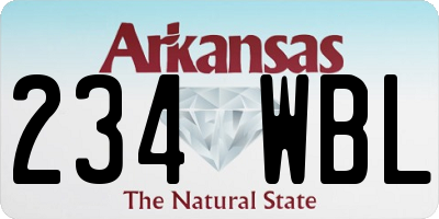 AR license plate 234WBL