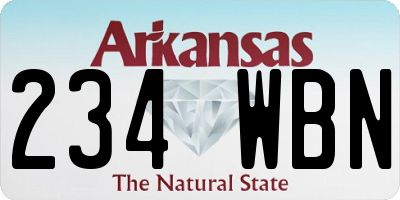 AR license plate 234WBN