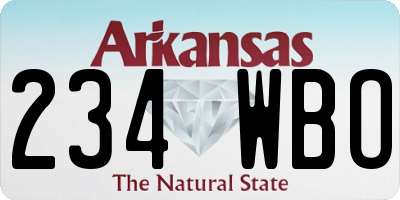 AR license plate 234WBO