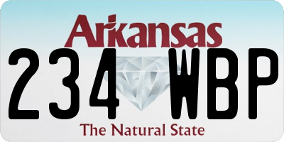 AR license plate 234WBP