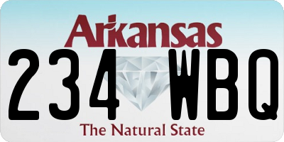 AR license plate 234WBQ