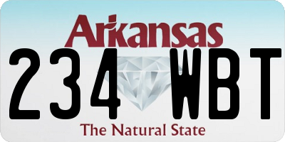 AR license plate 234WBT