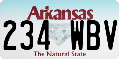 AR license plate 234WBV