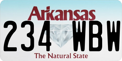 AR license plate 234WBW