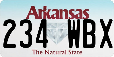 AR license plate 234WBX