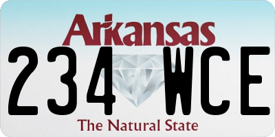 AR license plate 234WCE