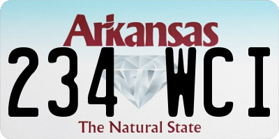 AR license plate 234WCI