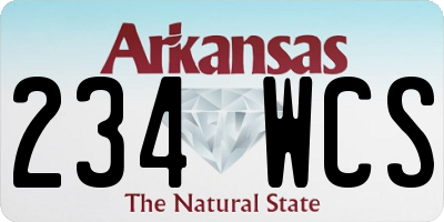 AR license plate 234WCS
