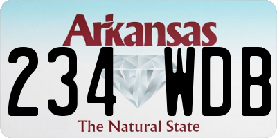 AR license plate 234WDB